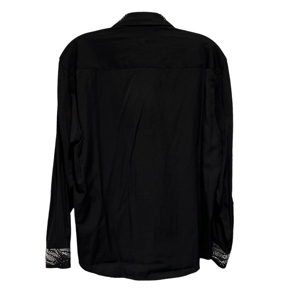 Christine Alexander Rhinestones Collared Button Down Blouse - Picture 3 of 10